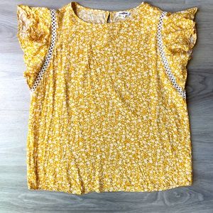 NWOT Yellow Floral Top